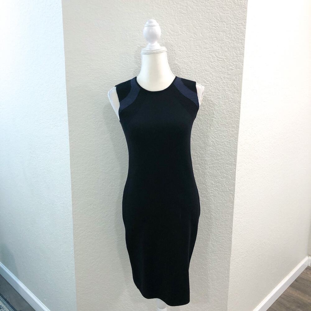 Vince Colorblock Multi-Stitch Sleeveless Wool Sweater Dress - Picture 12 of 14